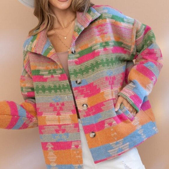 THE TOPSANNAH LADIES AZTEC PRINT JACKET - Picture 4 of 12